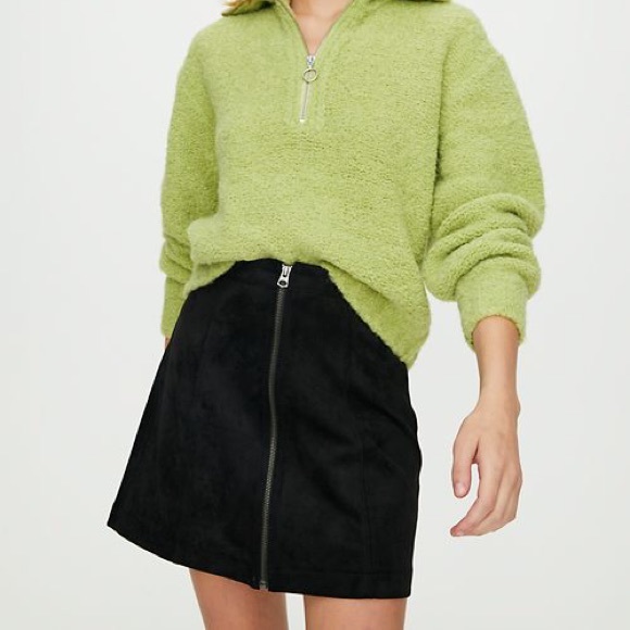 Black Wilfred Suede Zip Front Skirt - Picture 3 of 12